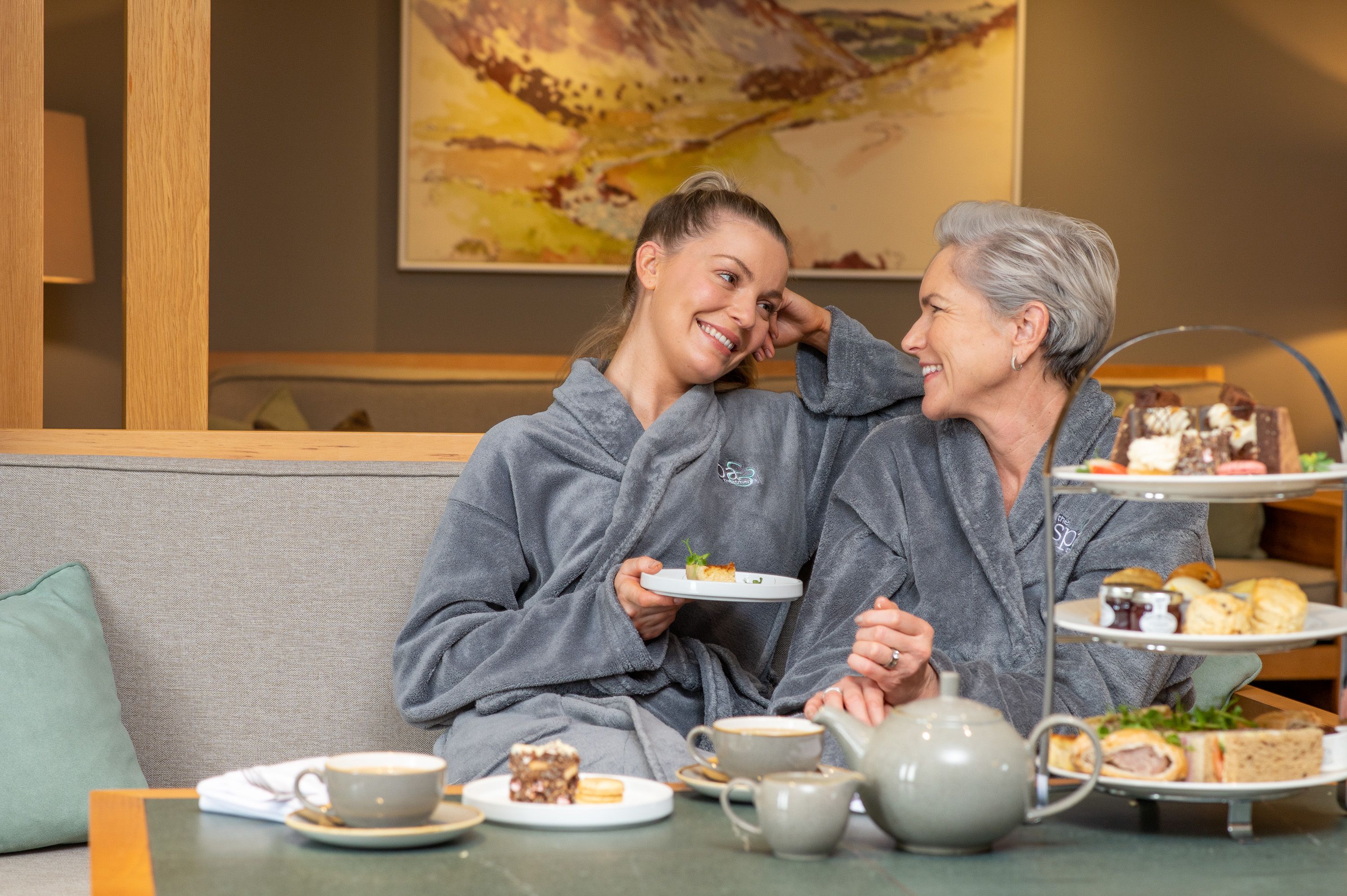 Two women enjoying afternoon tea